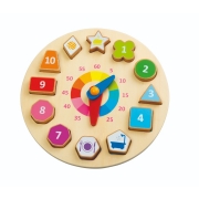 wooden toy, daily actions clock, andreu toys
