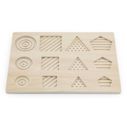 εκπαιδευτικό παζλ, ξύλινο παζλ, παιχνίδι αφής και γεωμετρικά σχήματα, andreu toys